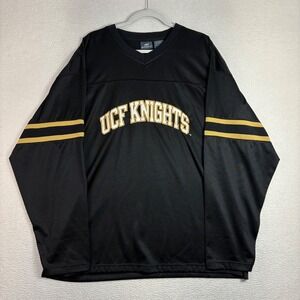 UCF Knights Hockey Jersey Men XL Black V Neck Central Florida Oversize Silky Y2K